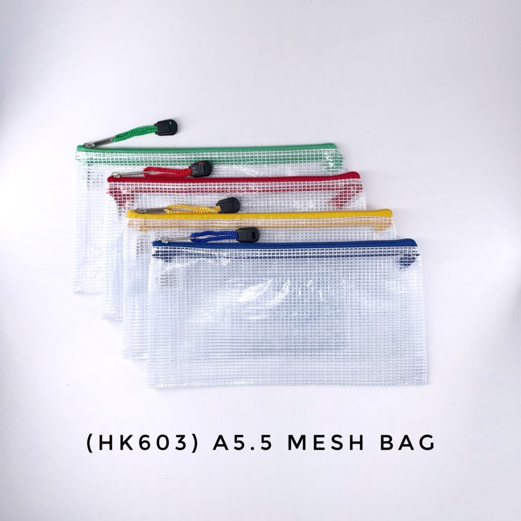 A4 Double Zip Canvas Mesh Bag – Hua Kee Paper Products Pte Ltd